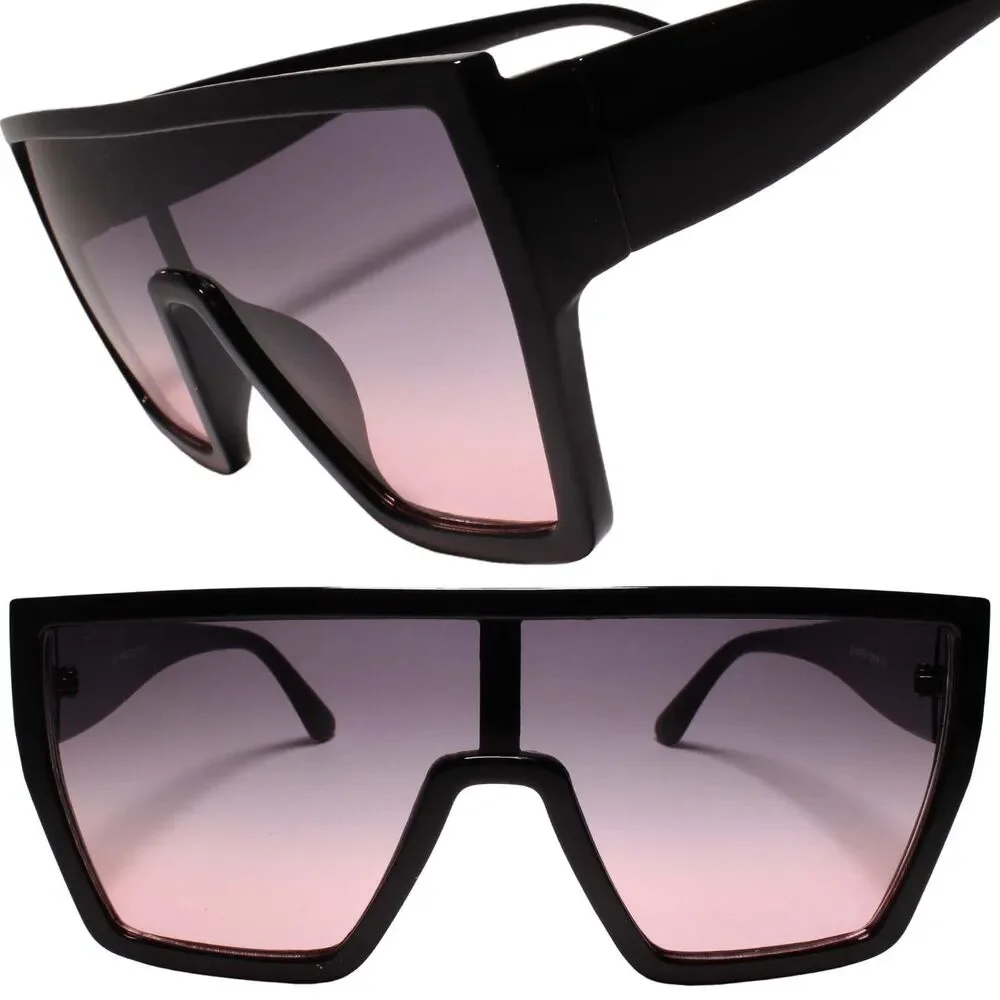 Dapper Clubbing Flat Top 80s 90s Hip Mens Womens Pink Lens Sunglasses
